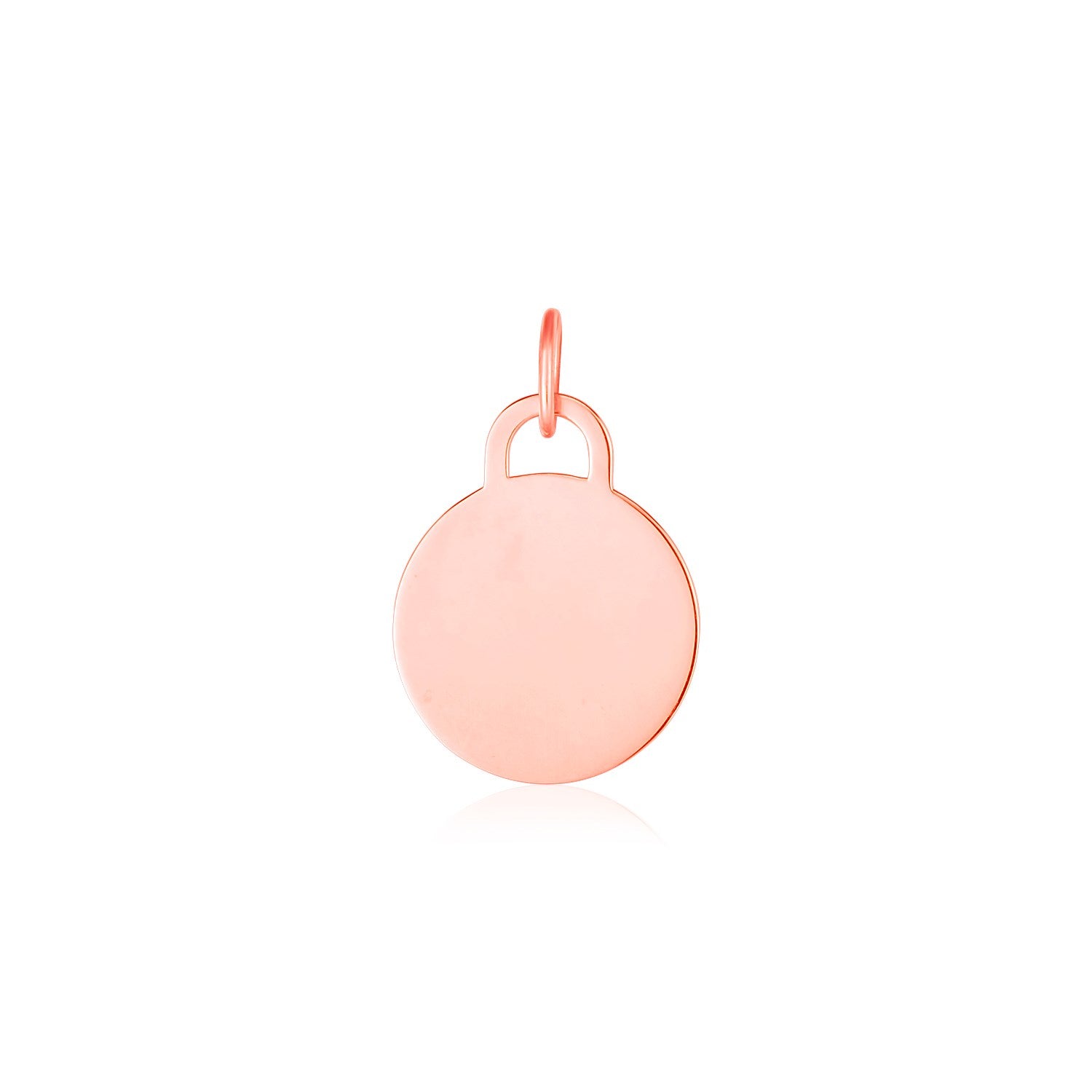 Rose Gold 14K Classic Circle Tag Pendant