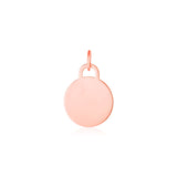 Rose Gold 14K Classic Circle Tag Pendant