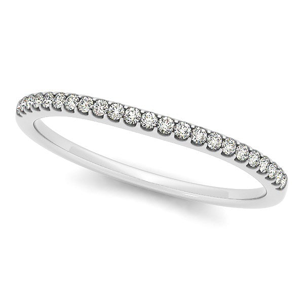 White Gold 14k Scallop Setting Round Diamond Wedding Ring