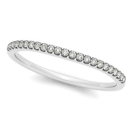 White Gold 14k Scallop Setting Round Diamond Wedding Ring