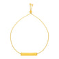 Yellow Gold 14k Women's Adjustable Bracelet with Shiny Bar