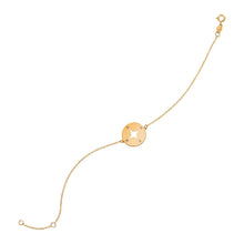 Load image into Gallery viewer, Yellow Gold 14k 7 inch Women&#39;s Fancy Bracelet with Compass