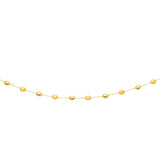 Yellow Gold 14k Women's Necklace with Polished and Textured Pebble Stations