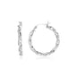 Sterling Silver Round Twisted Hoop Earrings
