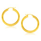 Yellow Gold 14k 40 mm Polished Hoop Earrings with Snap Lock Backing