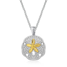 Load image into Gallery viewer, Designer Sterling Silver and Yellow Gold 14k Sand Dollar Pendant