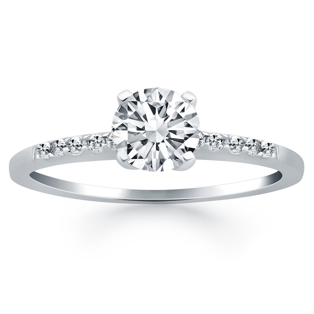White Gold 14k Diamond Band Design Engagement Ring