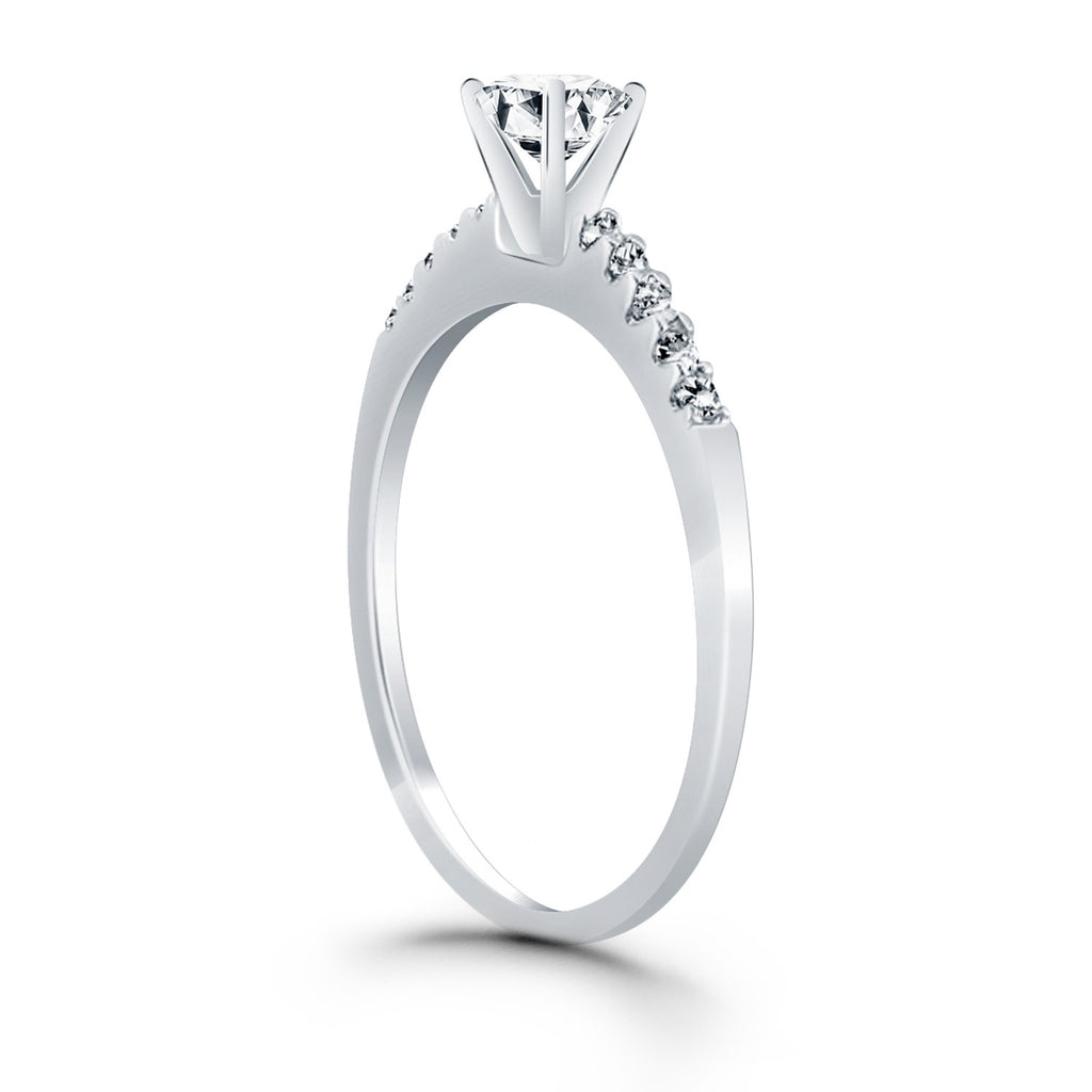 White Gold 14k Diamond Band Design Engagement Ring