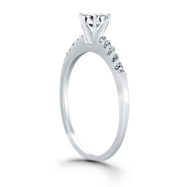 White Gold 14k Diamond Band Design Engagement Ring