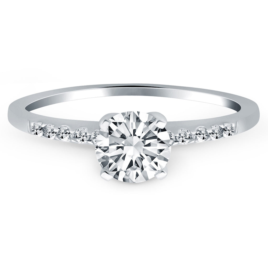 White Gold 14k Diamond Band Design Engagement Ring