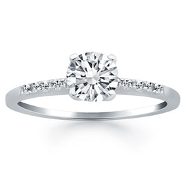 White Gold 14k Diamond Band Design Engagement Ring