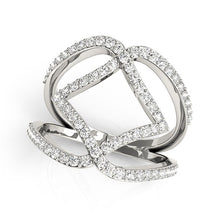 Load image into Gallery viewer, White Gold 14k Entwined Design Diamond Dual Band Ring
