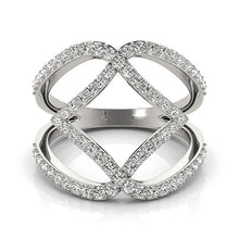 Load image into Gallery viewer, White Gold 14k Entwined Design Diamond Dual Band Ring