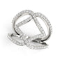 White Gold 14k Entwined Design Diamond Dual Band Ring