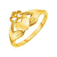 Load image into Gallery viewer, Yellow Gold 14k Claddagh Fancy Ring