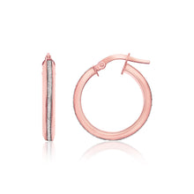 Load image into Gallery viewer, Two-Tone Gold 14k Hoop Earrings with Glitter Center &amp; Snap Lock