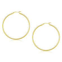 Load image into Gallery viewer, Yellow Gold 10k 45 mm Polished Hoop Earrings with Snap Lock Backing