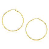 Yellow Gold 10k 45 mm Polished Hoop Earrings with Snap Lock Backing