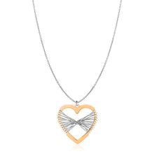 Load image into Gallery viewer, Sterling Silver Two Toned Wire Wrapped Heart Necklace