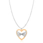 Sterling Silver Two Toned Wire Wrapped Heart Necklace