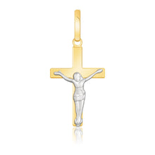 Load image into Gallery viewer, Two Tone Gold 14k Crafted Crucifix Motif Pendant