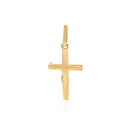 Two Tone Gold 14k Crafted Crucifix Motif Pendant