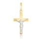 Two Tone Gold 14k Crafted Crucifix Motif Pendant