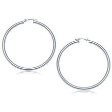 Load image into Gallery viewer, 14k White Gold Polished Hoop Earrings (50 mm)
