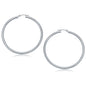 14k White Gold Polished Hoop Earrings (50 mm)