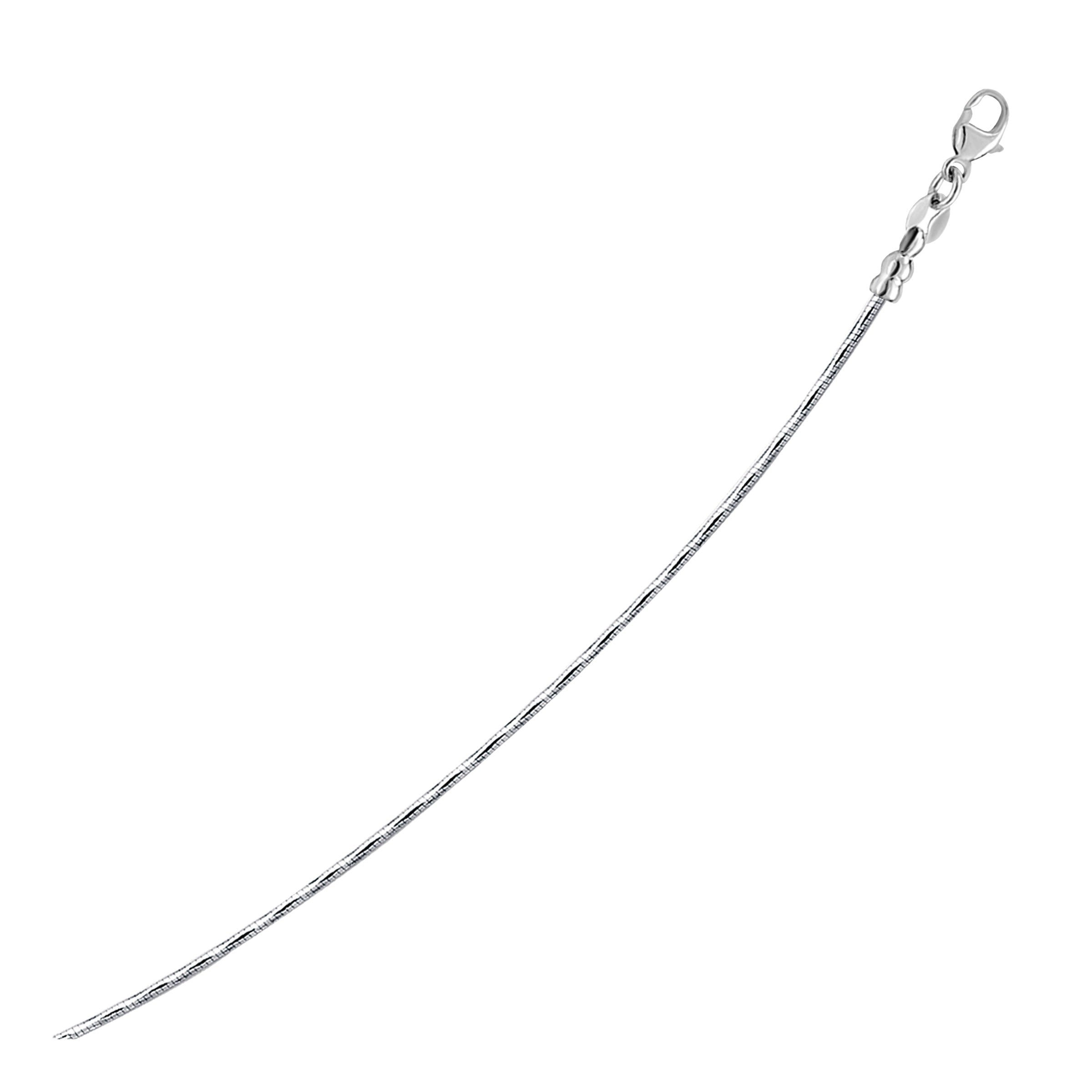 White Gold 14k Round Women's Omega Necklace with Diamond Cuts
