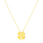 Yellow Gold 14k Four Leaf Clover Women's Link Necklace