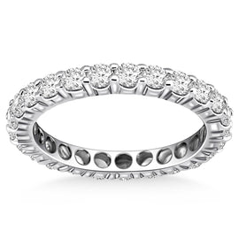 White Gold 14k Ageless Round Cut Diamond Eternity Ring