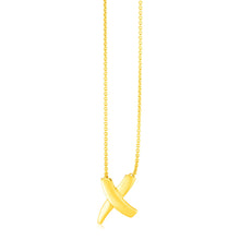 Load image into Gallery viewer, 14K Yellow Gold Polished X Necklace