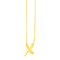 14K Yellow Gold Polished X Necklace
