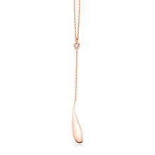 Load image into Gallery viewer, 14k Rose Gold Teardrop Lariat Necklace with Diamond