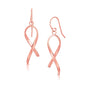 Rose Gold 14k Polished Ribbon Style Drop Earrings