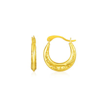 Load image into Gallery viewer, Yellow Gold 14k Polished Petite Hoop Earrings in Hinged Snap Back