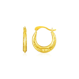 Yellow Gold 14k Polished Petite Hoop Earrings in Hinged Snap Back