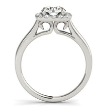 Load image into Gallery viewer, 14k White Gold Square Shape Border Diamond Engagement Ring (1 1/3 cttw)