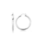 Sterling Silver Thick Rhodium Plated Polished Hoop Style Earrings (35mm)