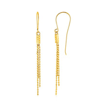 Load image into Gallery viewer, Earrings with Fine Chain Dangles in 10k Yellow Gold