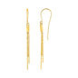 Earrings with Fine Chain Dangles in 10k Yellow Gold