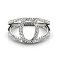 Load image into Gallery viewer, White Gold 14k Diamond Loop Style Dual Band Ring