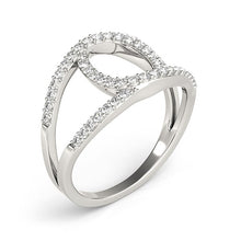 Load image into Gallery viewer, White Gold 14k Diamond Loop Style Dual Band Ring