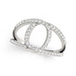 White Gold 14k Diamond Loop Style Dual Band Ring