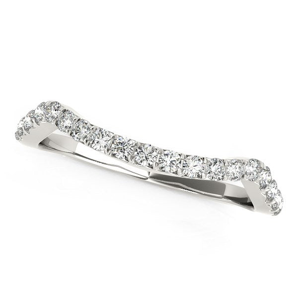 White Gold 14k Modern Curvy Design Diamond Wedding Ring