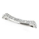 White Gold 14k Modern Curvy Design Diamond Wedding Ring