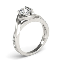 Load image into Gallery viewer, 14k White Gold Split Band Round Bypass Diamond Engagement Ring (1 1/8 cttw)