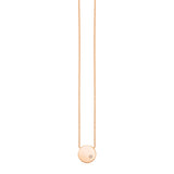 Rose Gold 14k Women's Necklace with Polished Round Pendant with Diamonds