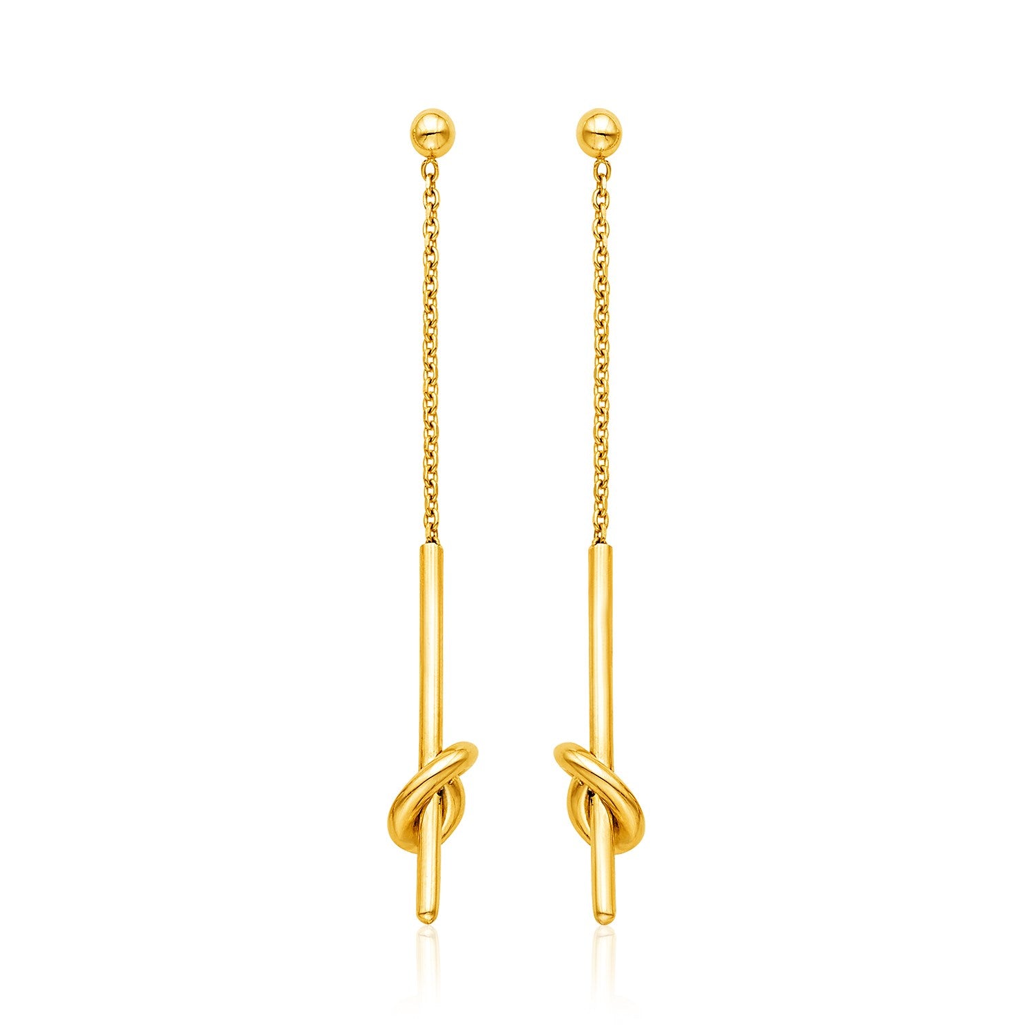Yellow Gold 14k Dangling Earrings with Knots